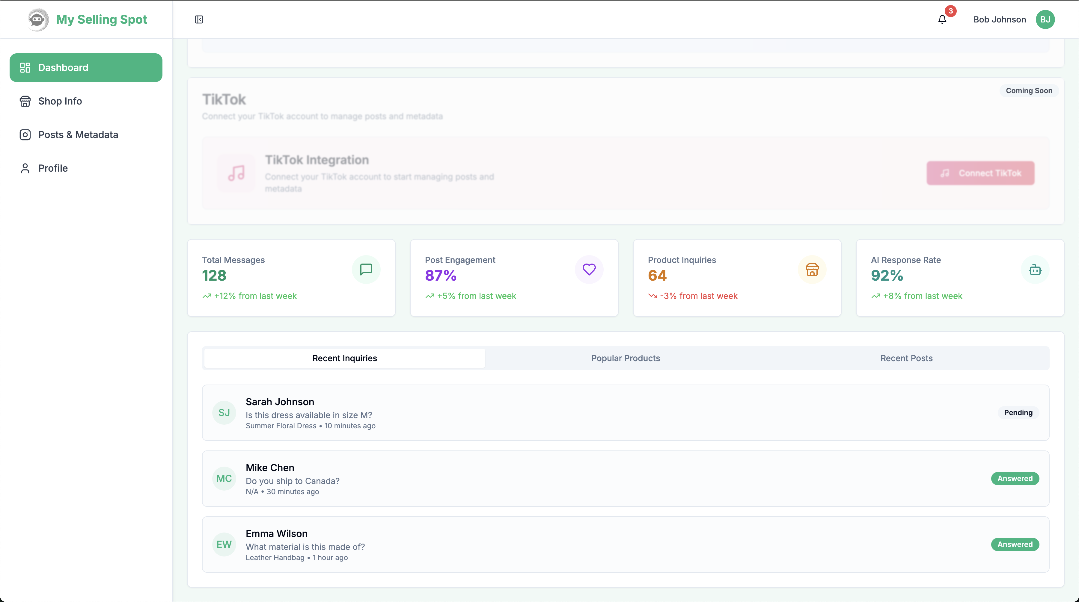Dashboard screenshot 2